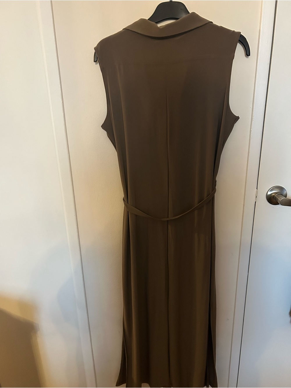 Nina Leonard Olive Brown Sleeveless Button-Front Maxi Dress - Picture 3 of 3